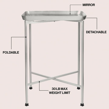 Sterling 26.25" Industrial Classic Metal Foldable Rectangular End Table and Side Table with Removable Tray Top